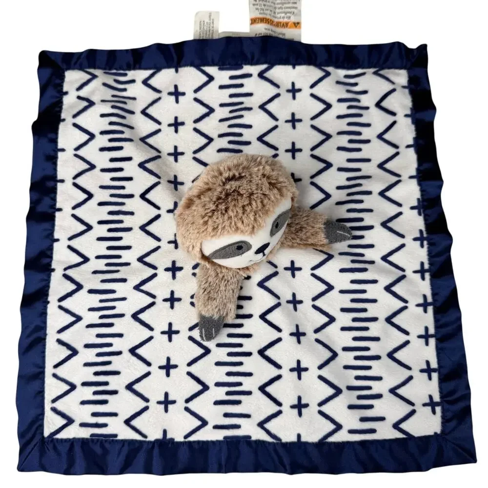 Cloud Island Sloth Lovey Security Blanket Replacement Lovey Navy Geometric 14